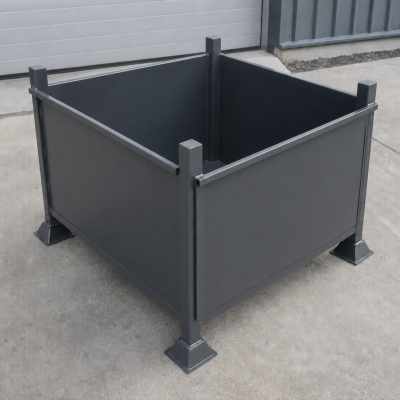 Road Form Stake Storage Bin photographed in a clean industrial setting